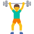 man lifting weights on platform Google