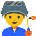 man factory worker on platform Google
