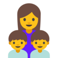 family: woman, boy, boy on platform Google