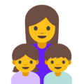 family: woman, girl, boy on platform Google