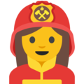 woman firefighter on platform Google