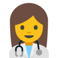 woman health worker on platform Google