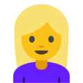 woman: blond hair on platform Google