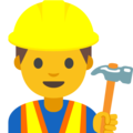 man construction worker on platform Google