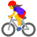 woman biking on platform Google