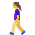 woman walking on platform Google