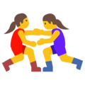 women wrestling on platform Google