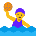 woman playing water polo on platform Google