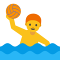 man playing water polo on platform Google