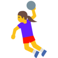 woman playing handball on platform Google