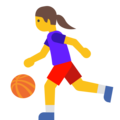 woman bouncing ball on platform Google