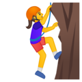 woman climbing on platform Google