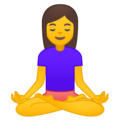 person in lotus position on platform Google