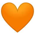 orange heart on platform Google