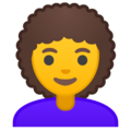 woman: curly hair on platform Google