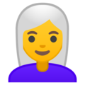 woman: white hair on platform Google