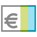 euro banknote on platform HTC
