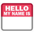 name badge on platform HTC