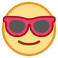 Smiling Face with Sunglasses Emoji on platform HTC