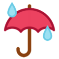umbrella with rain drops on platform HTC