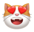 smiling cat with heart-eyes on platform HuaWei