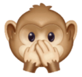 speak-no-evil monkey on platform HuaWei