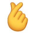 hand with index finger and thumb crossed on platform HuaWei