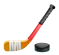 ice hockey stick and puck on platform HuaWei