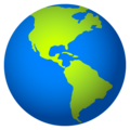 globe showing Americas on platform JoyPixels
