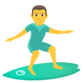 man surfing on platform JoyPixels