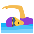 woman swimming on platform JoyPixels