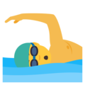man swimming on platform JoyPixels
