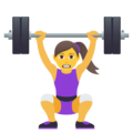 woman lifting weights on platform JoyPixels