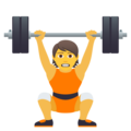 person lifting weights on platform JoyPixels