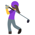 woman golfing on platform JoyPixels