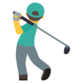man golfing on platform JoyPixels
