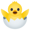 hatching chick on platform JoyPixels