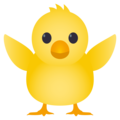 front-facing baby chick on platform JoyPixels