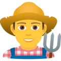 man farmer on platform JoyPixels