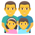 family: man, man, girl, boy on platform JoyPixels