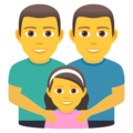 family: man, man, girl on platform JoyPixels