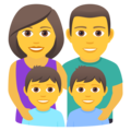 family: man, woman, boy, boy on platform JoyPixels