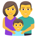 family: man, woman, boy on platform JoyPixels