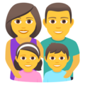 family: man, woman, girl, boy on platform JoyPixels