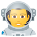 man astronaut on platform JoyPixels