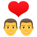 couple with heart: man, man on platform JoyPixels