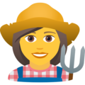 woman farmer on platform JoyPixels