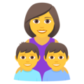 family: woman, boy, boy on platform JoyPixels