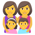family: woman, woman, girl, boy on platform JoyPixels