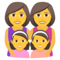 family: woman, woman, girl, girl on platform JoyPixels